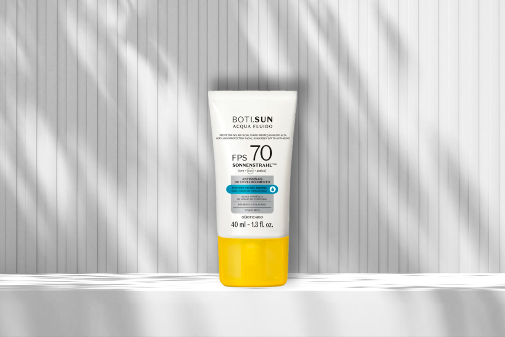 Protetor Solar Facial Antissinais FPS70 Boti.Sun Acqua Fluido Solar